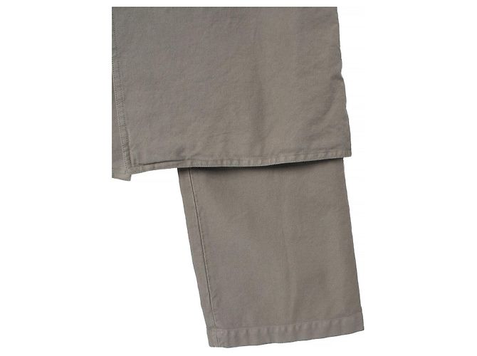 Pantaloni in twill di cotone Dries Van Noten PRIFFITH Grey stamp Marrone - vista 4