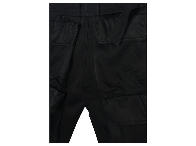Pantaloni Cargo Presley in Cotone e Cupro Tinto in Capo Dries Van Noten Nero - vista 6