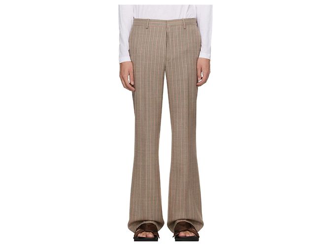 Dries Van Noten PREELY Flared Wool Pants Brown - view 6