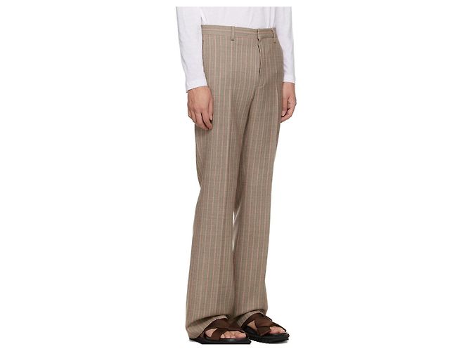 Dries Van Noten PREELY Flared Wool Pants Brown - view 7