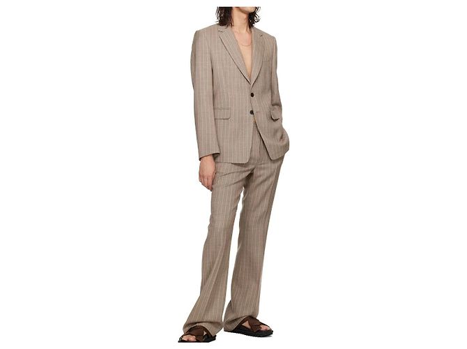 Dries Van Noten PREELY Flared Wool Pants Brown - view 9