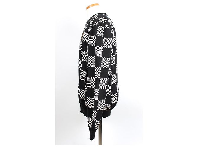 Louis Vuitton Distorted Damier Crew Neck Knit XL Black - view 3