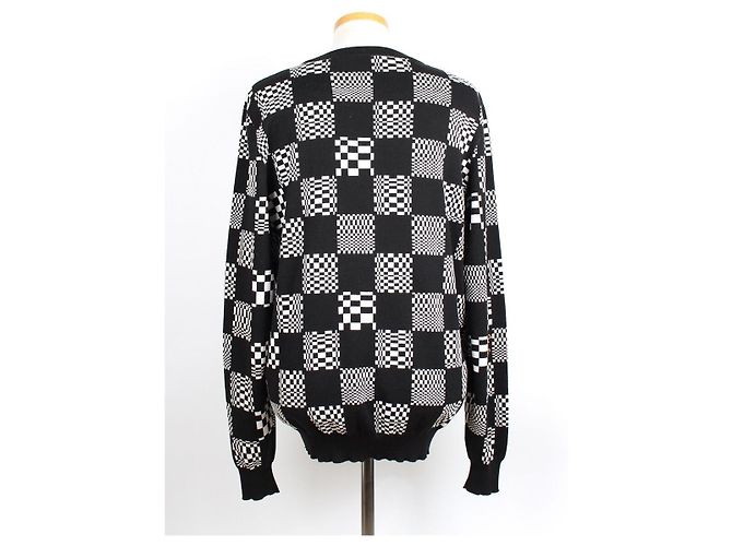 Louis Vuitton Distorted Damier Crew Neck Knit XL Black - view 4