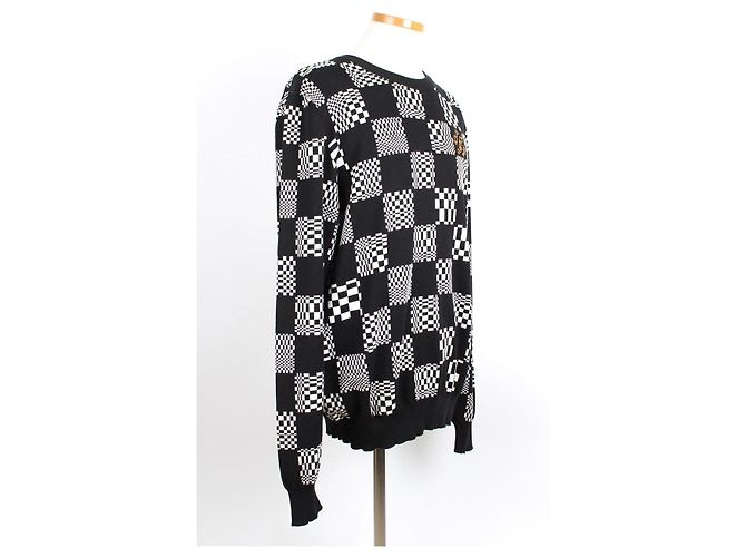 Louis Vuitton Distorted Damier Crew Neck Knit XL Black - view 6
