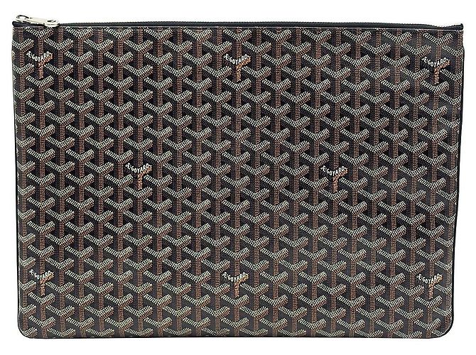Clutch Sena GM in tela Goyardine nera Nero - vista 2