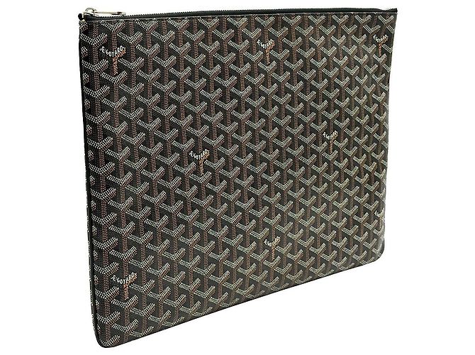 Clutch Sena GM in tela Goyardine nera Nero - vista 4