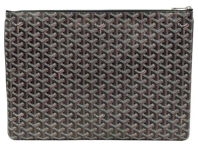 Clutch Sena GM in tela Goyardine nera Nero - vista 5