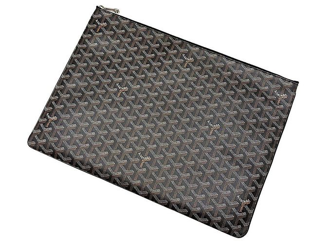 Clutch Sena GM in tela Goyardine nera Nero - vista 6
