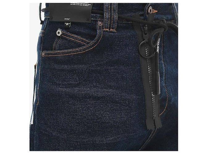 Off White Pantaloncini in denim diagonale blu - vista 10