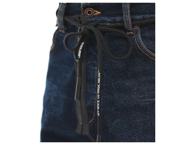 Off White Pantaloncini in denim diagonale blu - vista 19