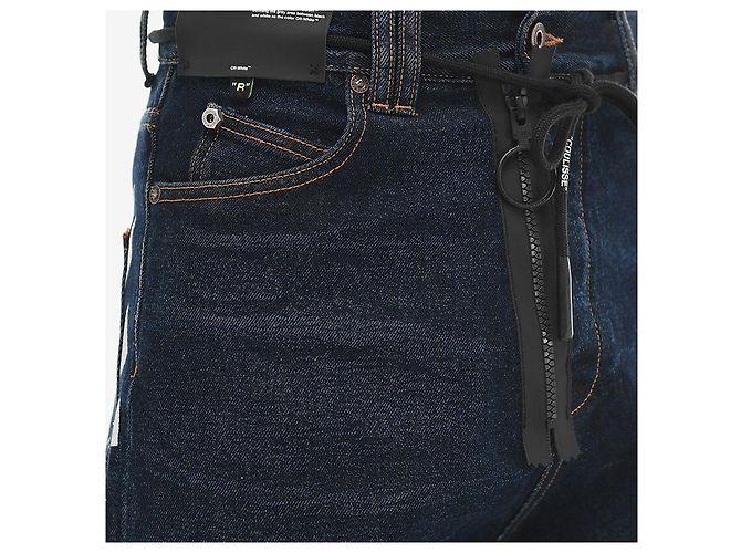 Off White Pantaloncini in denim diagonale blu - vista 20
