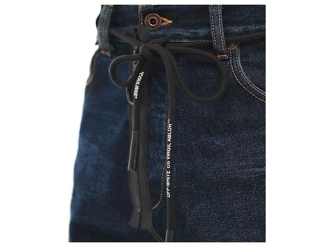 Off White Pantaloncini in denim diagonale blu - vista 9