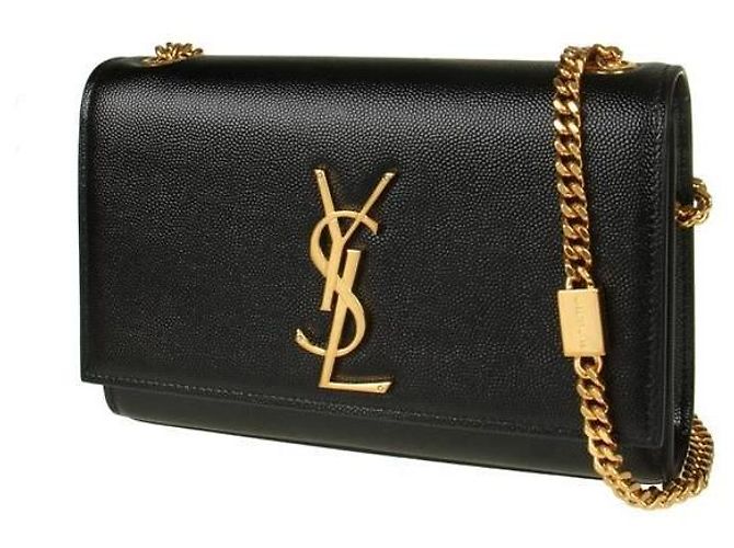Saint Laurent Borsa Satchel Small Monogram stamp: Nero - vista 2