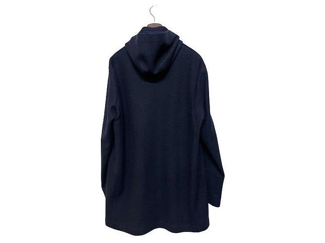 Loro Piana Abrigo de cachemira azul marino con capucha desmontable Negro - vista 2