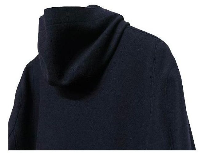Loro Piana Abrigo de cachemira azul marino con capucha desmontable Negro - vista 8
