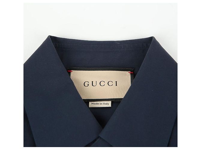 Gucci Camicia in popeline con ricamo GG Blu - vista 4