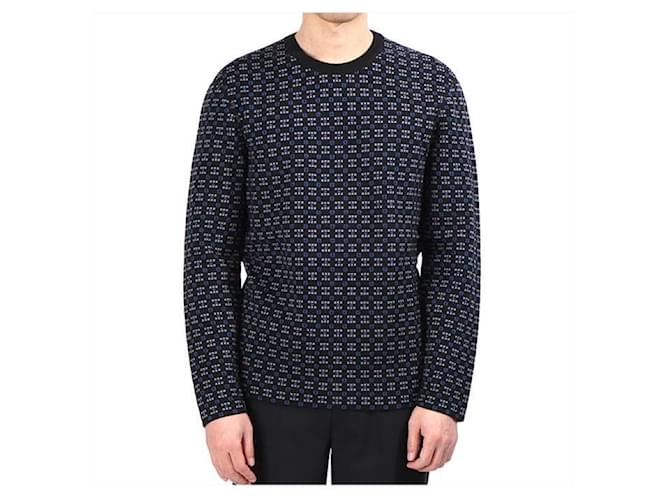 Lanvin Strickpullover mit Rundhalsausschnitt und geometrischem Muster Schwarz - Ansicht 2