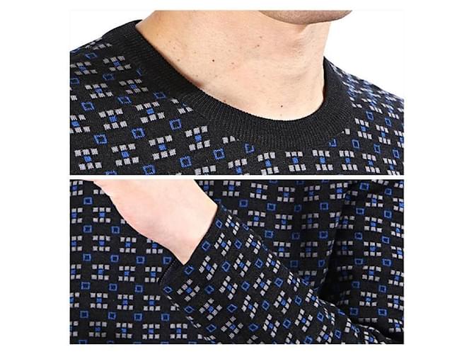 Lanvin Strickpullover mit Rundhalsausschnitt und geometrischem Muster Schwarz - Ansicht 4