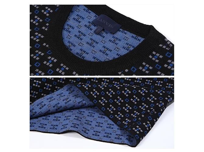 Lanvin Strickpullover mit Rundhalsausschnitt und geometrischem Muster Schwarz - Ansicht 5