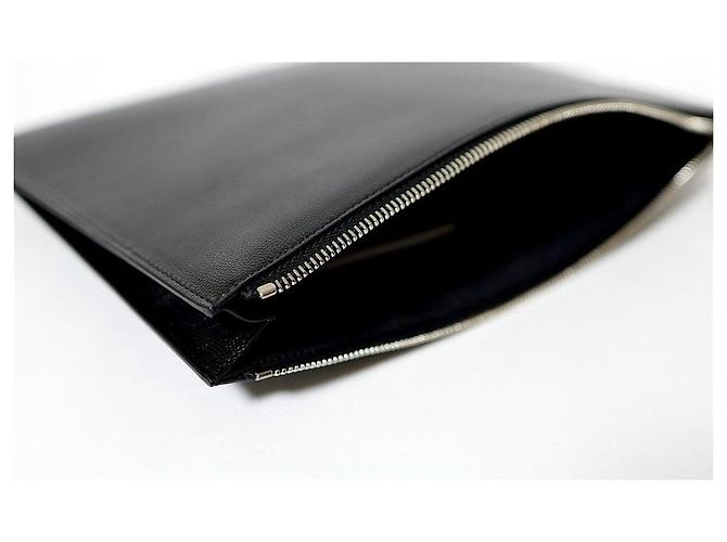 Saint Laurent Clutch in pelle caviar Nero - vista 7