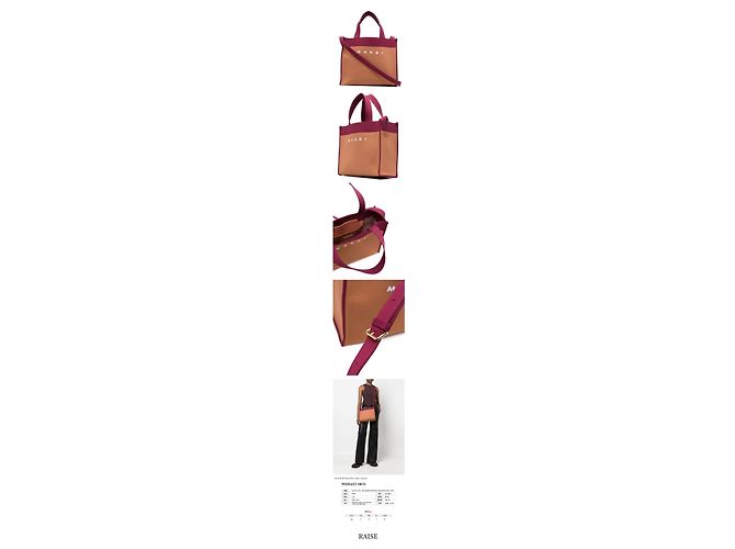 Marni Picca borsa tote/a tracolla in jacquard Rosso - vista 2
