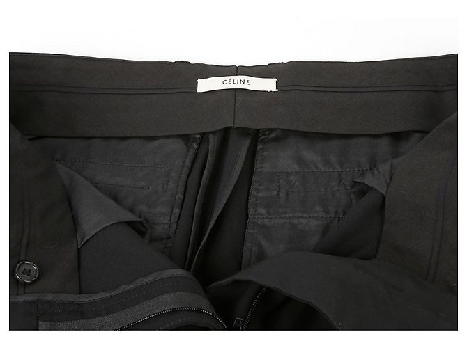 Céline Pantalones de Rayón Negros Talla - vista 6