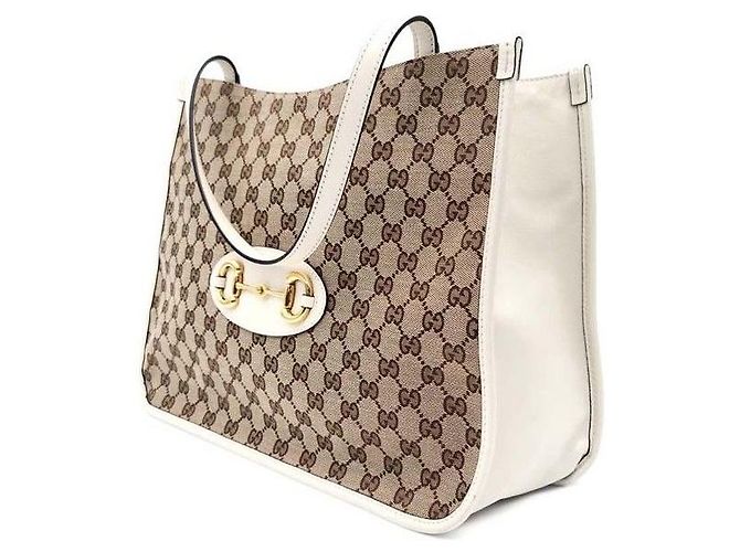 Gucci Borsa Shopper Horsebit Marrone - vista 2