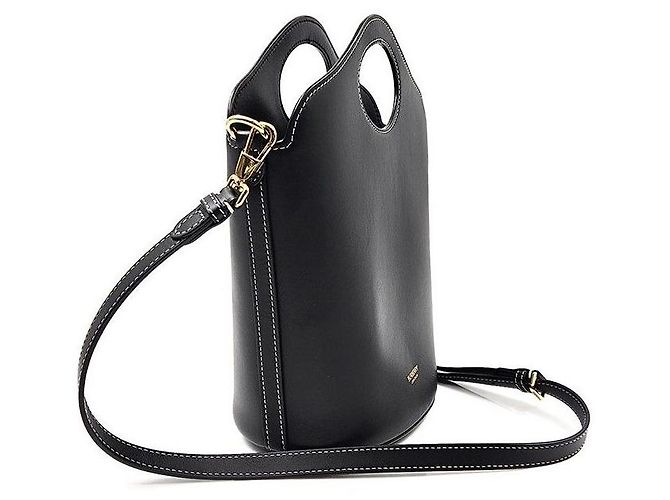 Burberry Borsa bucket in pelle con tasche Nero - vista 3