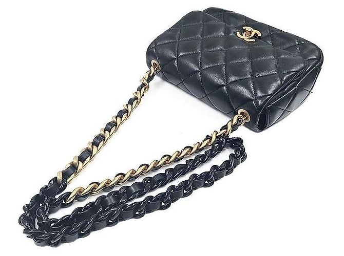 Chanel Borsa a tracolla matelassé in pelle d'agnello Season con catena Nero - vista 5