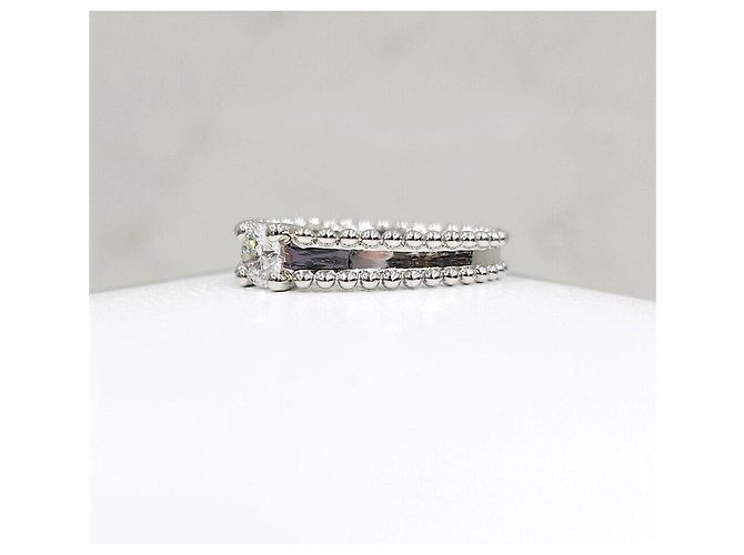 Van Cleef & Arpels Bague Solitaire Estelle Van Cleef Diamant Platine Taille Argenté - vue 2
