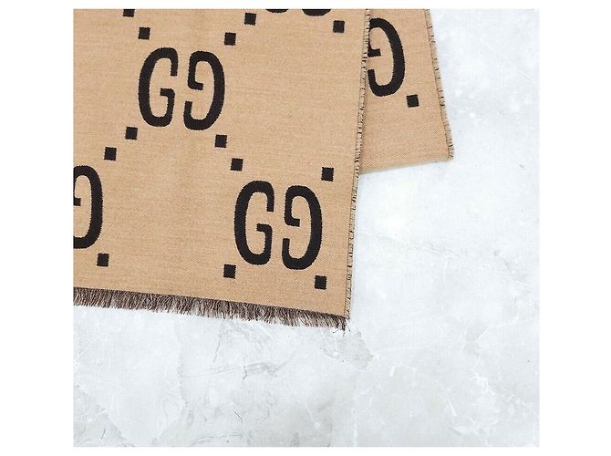 Gucci Cachecol de lã e seda jacquard GG - vista 3