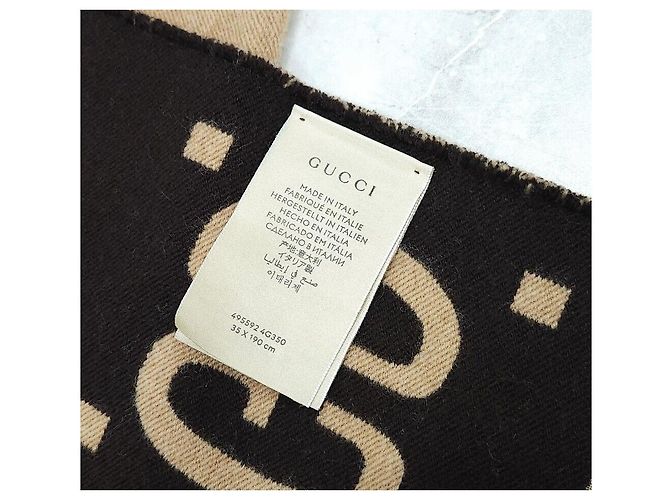 Gucci Cachecol de lã e seda jacquard GG - vista 5