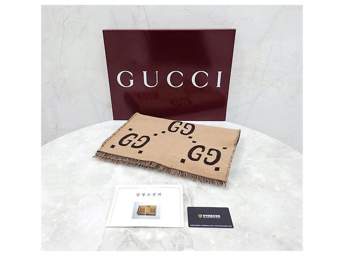 Gucci Cachecol de lã e seda jacquard GG - vista 7