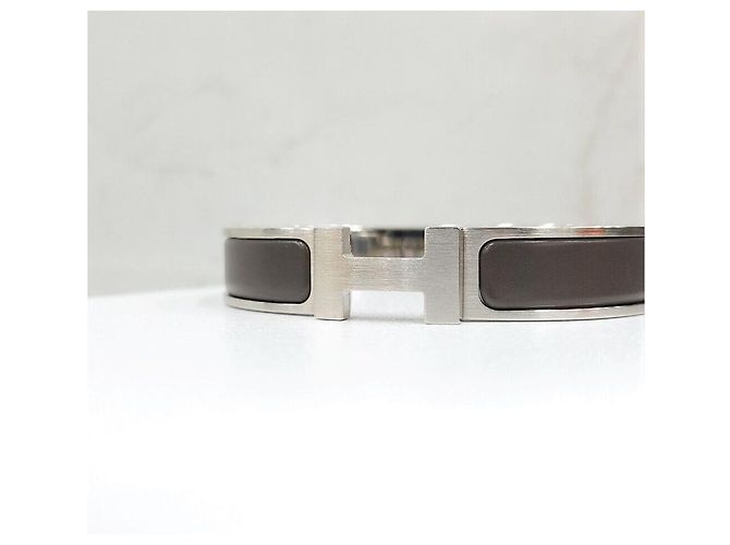 Hermès Bracciale Clickashu Grecian Matte Silver-Plated Argento - vista 5