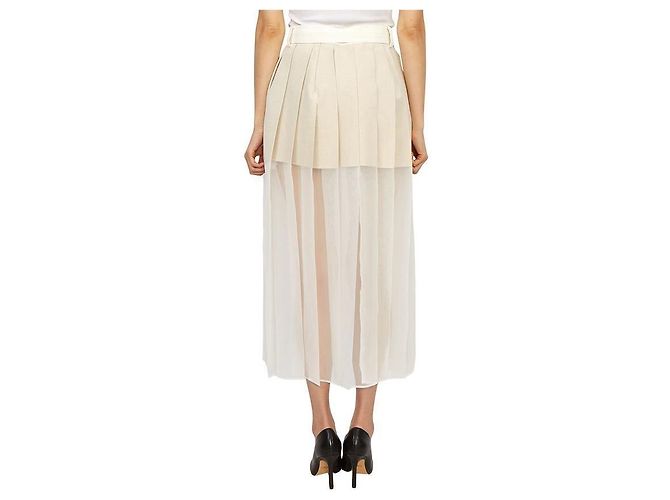 Falda larga plisada Sacai blanca Blanco - vista 6
