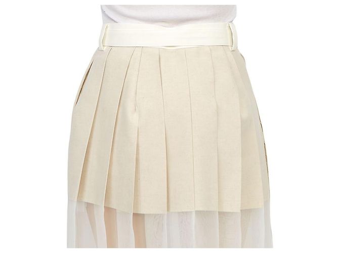 Falda larga plisada Sacai blanca Blanco - vista 9