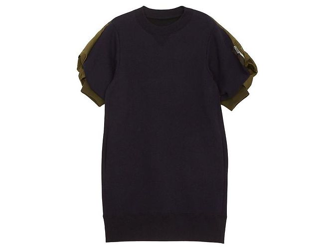 Sacai Abito a maniche corte da donna Nero - vista 2