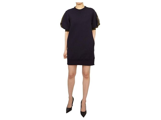 Sacai Abito a maniche corte da donna Nero - vista 7