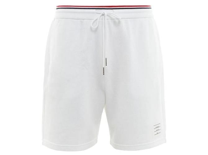 Thom Browne Bermudas de piqué de algodón loopback Blanco - vista 3