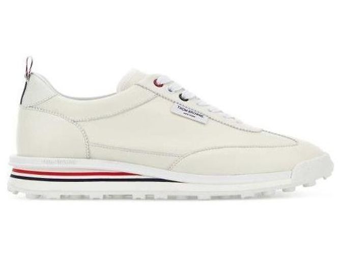 Thom Browne Sneakers Soft Nappa RWB Tech Runner Bianco - vista 4