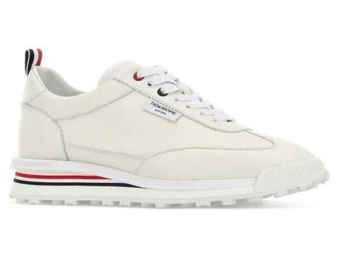 Thom Browne Sneakers Soft Nappa RWB Tech Runner Bianco - vista 5