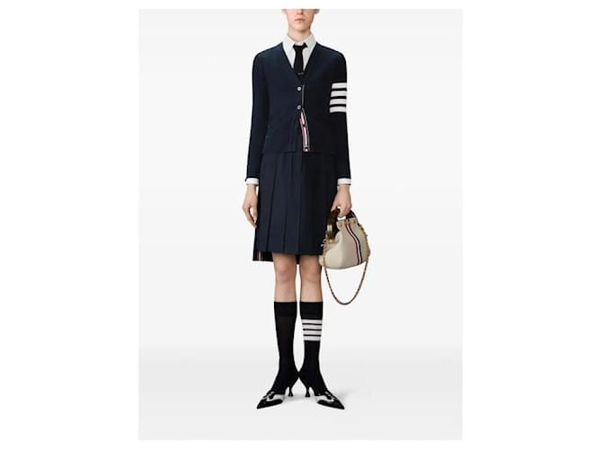 Thom Browne Falda plisada de algodón Azul - vista 6