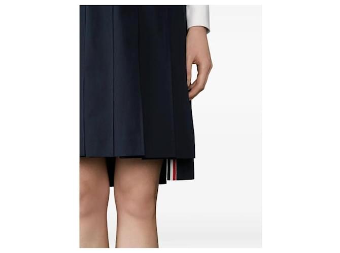 Thom Browne Falda plisada de algodón Azul - vista 7