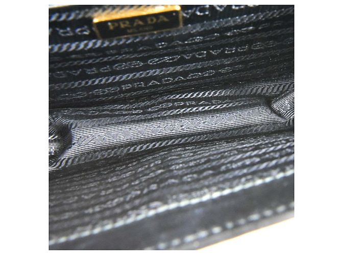 Prada Borsa a tracolla con patta in Saffiano Nero - vista 5