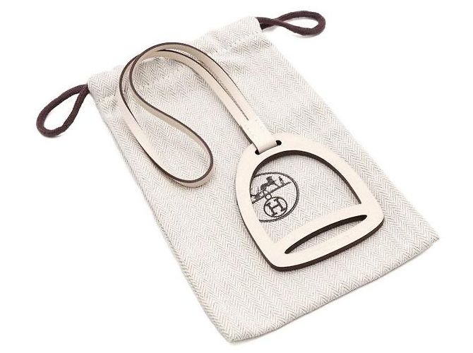 Hermès Bolso Tote Steeple de lona écru Blanco - vista 9