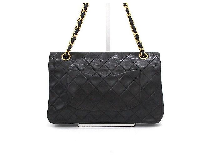 Chanel Borsa a tracolla Classic Medium in pelle d'agnello nera Nero - vista 5