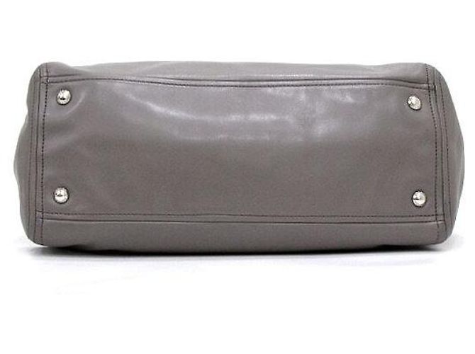 Prada Borsa Tote e Borsa a Tracolla con Doppia Zip in Vitello Morbido Grigio - vista 7