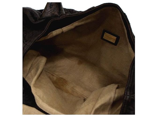 Fendi Borsa Tote Spy Weaving in tela FF e pelle marrone - vista 6