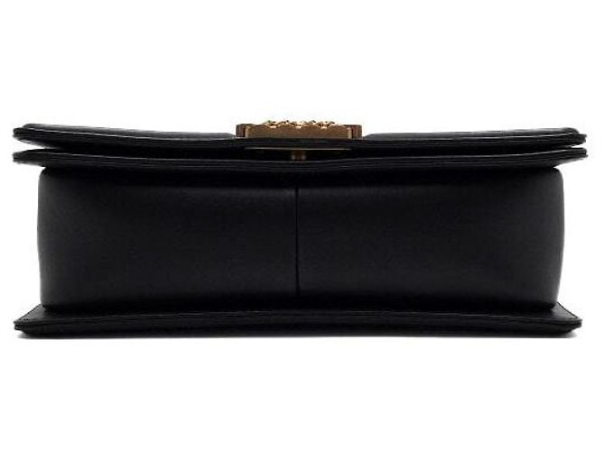 Chanel Borsa a tracolla Boy Medium in pelle di vitello nera con catena dorata Nero - vista 8