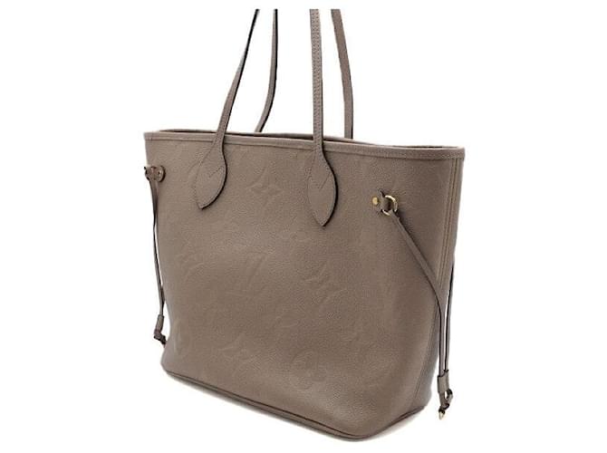 Louis Vuitton Borsa a tracolla Neverfull MM Monogram Empreinte Marrone - vista 3
